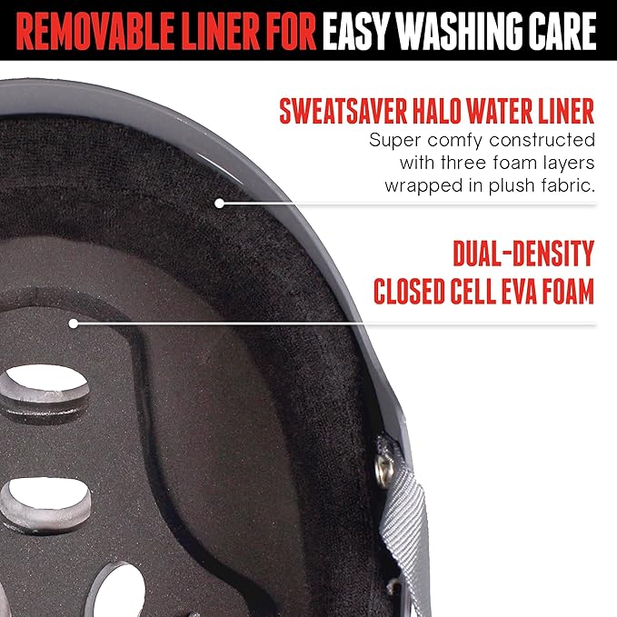 Triple Eight Sweatsaver Gotham Water Helmet – Ideal for Wakeboarding, Waterskiing, Kayaking, and Other Water Sports