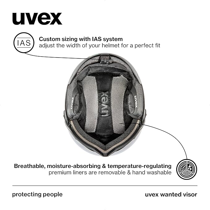 uvex Wanted Visor ski Helmet for Women & Men - Adjustable Helmet with Integrated Visor