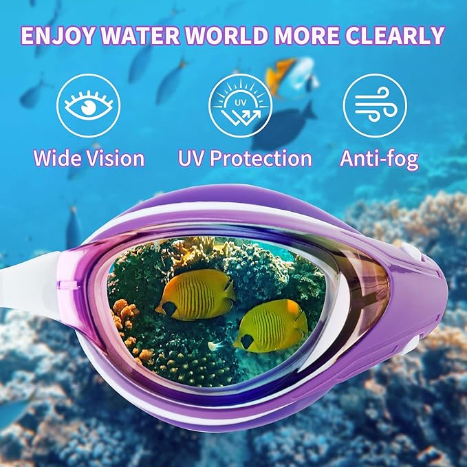 Nearsighted Swim Goggles, Shortsighted Optical Swimming Goggles No Leaking Anti Fog UV Protection for Adult Men Women