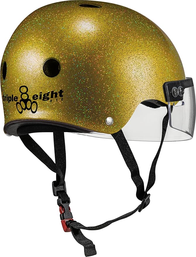 Triple Eight The Certified Sweatsaver Helmet with Visor for Roller Derby, Skateboarding and BMX