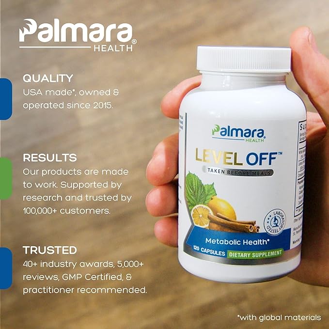 Level Off - Spike Control Supplement 120 Capsules 60 Servings Vegan, Non-GMO, Gluten Free