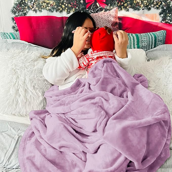 Bedsure Twin XL Fleece Blanket Dorm Bedding - Lightweight Soft Cozy Blankets for Bed, Sofa, Couch, Travel, Camping, Lilac, 66"x90"