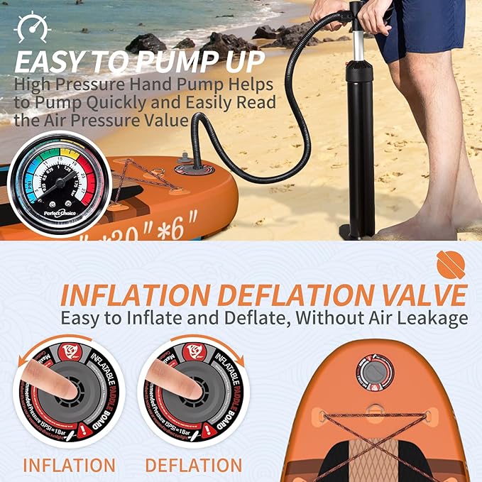 Inflatable Stand Up Paddle Board, 10'x30''x6'' Ultra-Light Paddleboards for All Skill Levels with SUP Accessories, Paddle, Fins, Leash, SUP Pump, Backpack