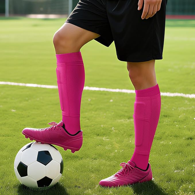 XZQTIVE Soccer Shin Guards with Shin Sleeves and Soccer Socks, Football Shin Pads Set for Kids Youth and Adult