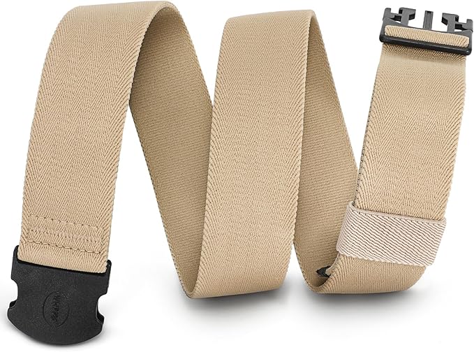 WHIPPY Mens Elastic Stretch Belt Unisex Adventure Web Belt for Women Men with Non-Metal Buckle Adjustable Belts