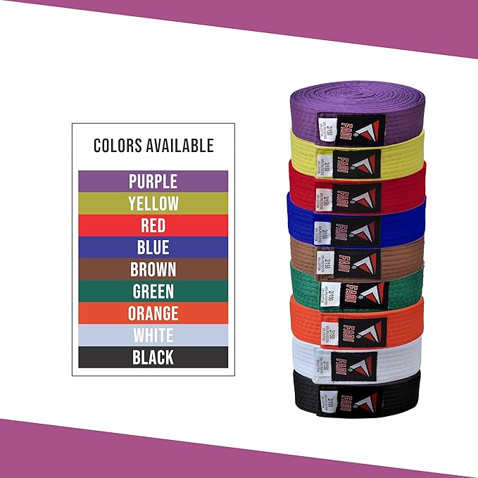 Martial Arts Belt for Karate, Judo, Aikido and Taekwondo - Durable Cotton-Polyester Blend for Adults and Kids