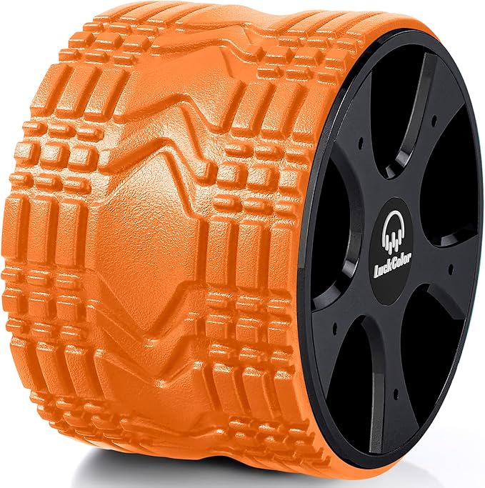 Back Roller, Back Wheel Targeted Back Pain Relief, Yoga Wheel Muscle Massage, Foam Roller for Trigger Point Therapy Physical, Stretching & Exercise, 880lbs Capacity, 10 Inch (Orange+Black)