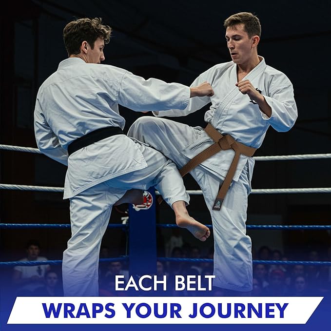 BJJ Belt for Men & Women Brazilian Jiu Jitsu Belt with Ranking Stripes Sleeve Bar Kids Jiu Jitsu Gi Belt