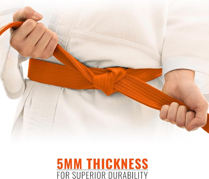 DXM SPORTS BJJ Jiu Jitsu Belt - Taekwondo Karate Belt - Martial Arts Uniform Ranking Judo Belt Double Stitched for Kids Adult