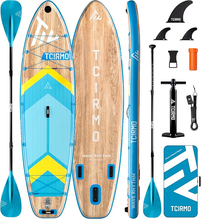 Inflatable Stand Up Paddle Board for Adults with Seam Welded Technology, 10'6''x33''x6'', Durable SUP with Dual-Blade Paddle and Complete Accessories, 390 lbs Capacity, Beginner-Friendly