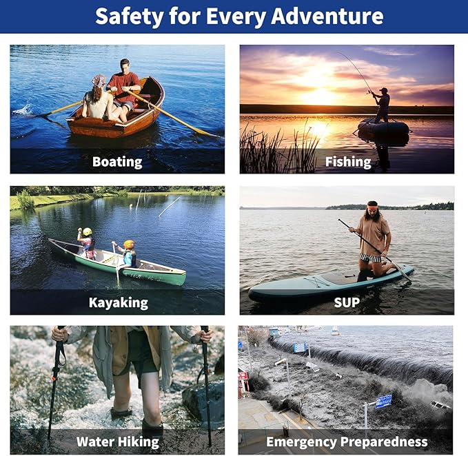 Owntop Manual Inflatable Swim Jacket, Neoprene Padded Neckline, 33g C02 Cylinder Included, Multiple Reflective Strips, Compact Design for Kayak, Fishing, Paddle Sports