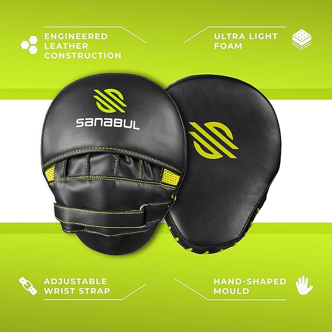 Sanabul Essential Curved Punching Mitts for Boxing, MMA Muay Thai Boxing Pads for Training, Punch Focus Mitts, Hand Pads Sparring Gear, Strike Shield