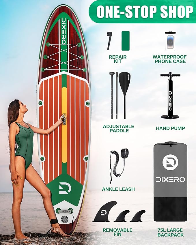 Inflatable Stand Up Paddle Board with SUP Accessories, Anti-Slip EVA Deck, 11'*33" Inflatable Paddle Boards for Adults & Youth of All Skill Levels