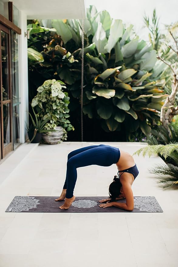 YOGA DESIGN LAB | The Combo Yoga Mat | 2-in-1 Mat+Towel | Eco Luxury | Ideal for Hot Yoga, Power, Bikram, Ashtanga, Sweat | Studio Quality | Includes Carrying Strap!