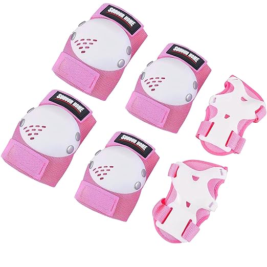 Youth/Kids Knee Pads Elbow Pads Wrist Guards Protective Gear Set for 3-15 Years Child Roller Skates, Skateboard, Cycling, Inline Skating, BMX Bike, Balance Bike, Scooter Riding and Other Outdoor Sports
