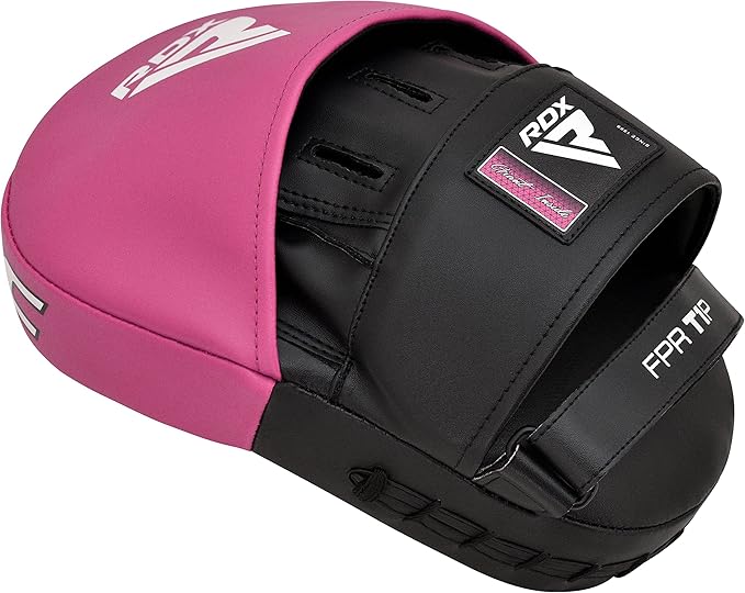 RDX Boxing Pads Focus Mitts, Maya Hide Leather Curved Hook and Jab Target Hand Pads, Great for MMA, Kickboxing, Martial Arts, Muay Thai, Karate Training, Padded Punching, Coaching Strike Shield