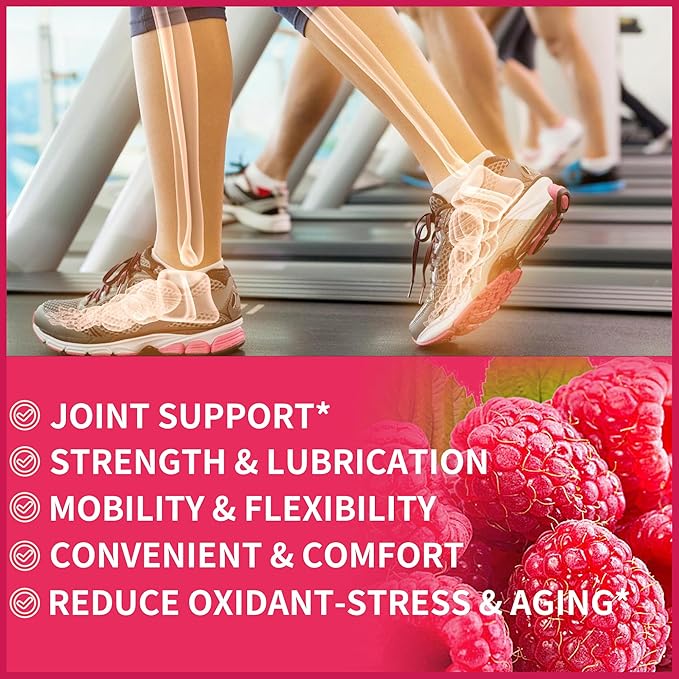 Nutrition Glucosamine Chondroitin Gummies with MSM & Elderberry Extra Strength - Joint Support, Antioxidant Immune Support Supplement for Adults, Men & Women.(2 Pack) Raspberry