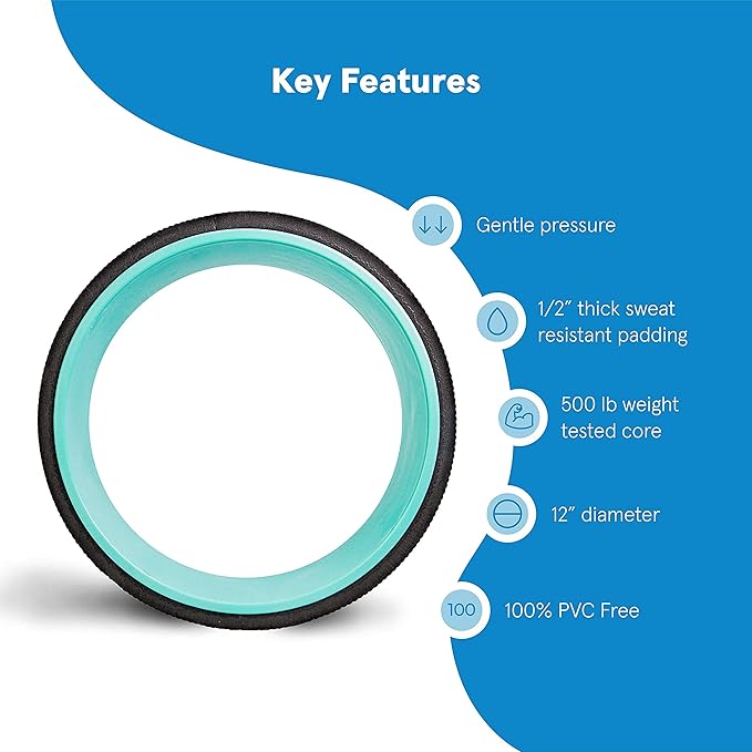 Chirp Wheel Foam Roller - Targeted Back & Neck Pain Relief, Muscle Massage, Trigger Point Therapy, High-Density Foam Tool for Physical Therapy, Stretching & Exercise, 500lbs Capacity, 12-Inch Mint