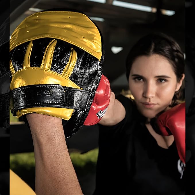 CLETO REYES Boxing Punching Mitts, Focus Sparring Striking Training Punch Pads, MMA, Kickboxing, Muay Thai, Leather