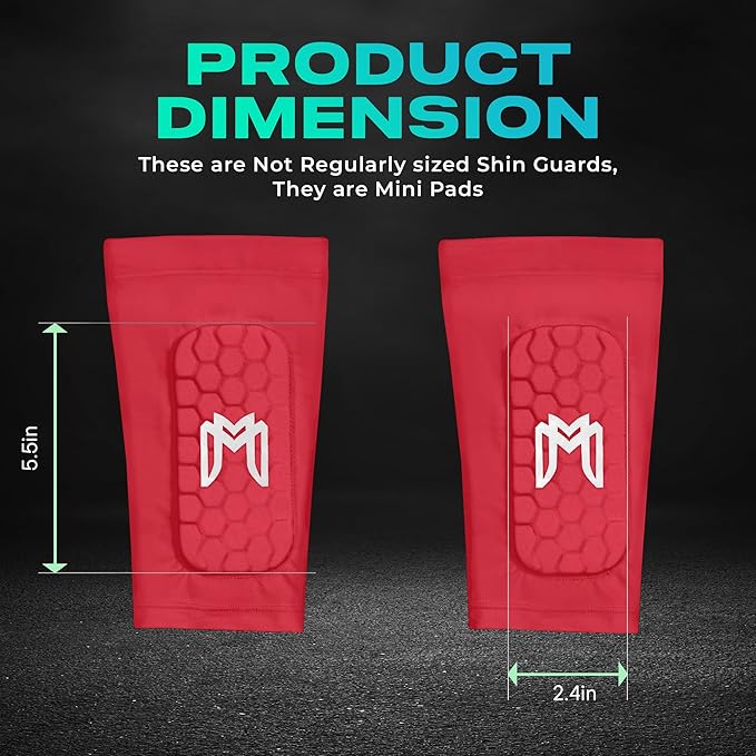Mini Shin Guards Soccer – Built in Shin Pad Sleeves for Mens, Women, Teens - Small Shin Guards - Lightweight, Breathable Shin Defender Leg Protection