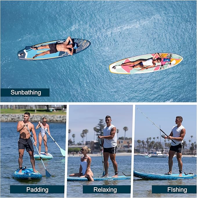 Paddle Board, Inflatable Stand Up SUP Paddle Boards for Adults & Youths of All Skill Levels, Wide & Non-Slip Deck Design Blow Up Paddleboards with Premium Accessories & Storage Bag