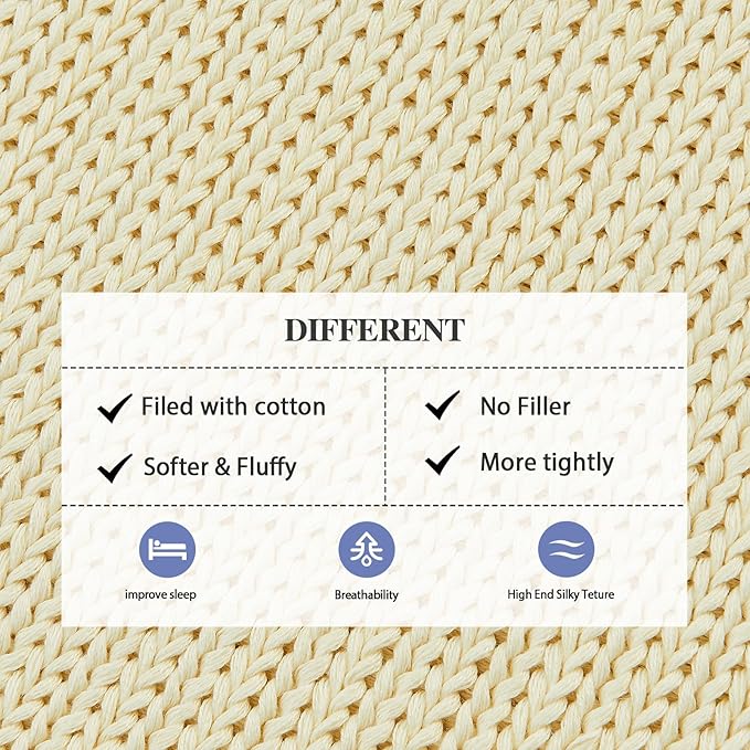 L'AGRATY Heavy Weighted Blanket - 50"x60", 10lbs Cooling Chunky Knit, Braided Crochet Throw with Thick Cable Yarn, Machine Washable