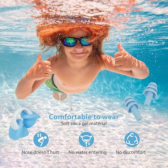 Nose Plugs for Swimming for Kids(Age 4-7),Painless Nose Clip for Swimming, Ensure Comfort and Safety in The Water