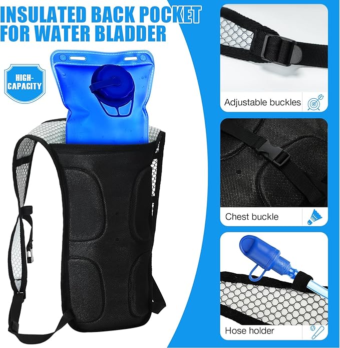 Sweetude Hydration Backpack Set with 2L Water Bladder for Men and Women Lightweight Water Pack for Cycling Biking Hiking Running Climbing