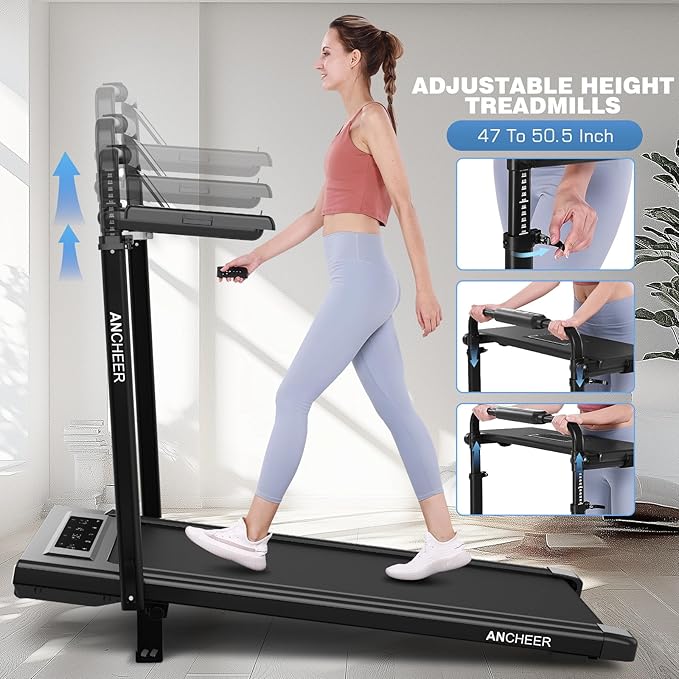 Walking Pad Treadmill with Desk Workstation,3.0 HP Foldable Treadmills with 12% Incline & Handle Bar,300lbs Capacity,2s Folding,Ultra-Quiet,Small/Compact Under Desk Treadmills for Home Ofiice