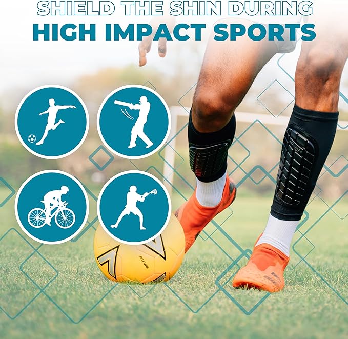 Soccer Shin Guards Sleeves for Men, Women and Youth