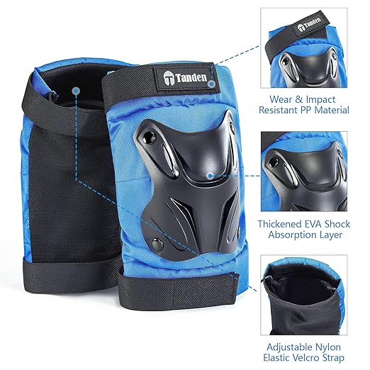 Skating Protective Gear Kids Knee and Elbow Pads Wrist Guards for Roller Skating Skateboarding, Skate Pads Kids Knee Pads Blue