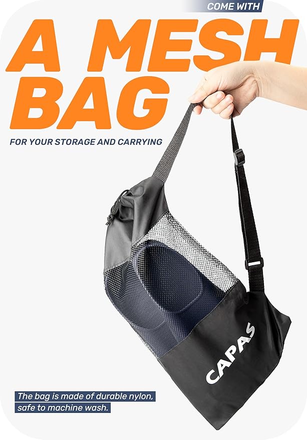 CAPAS Swim Training Fins Comfortable Silicone Lap Swimming Short Blade Floating Flippers with Mesh Bag for Adult Men Women Build Leg Strength