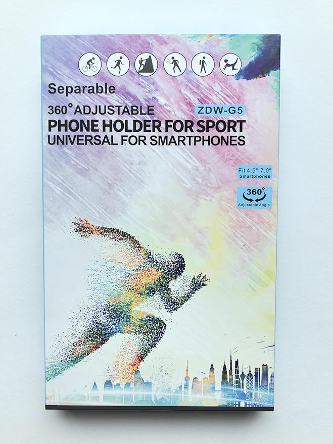 Cikyner Running Armband Phone Holder - 360 Rotatable & Detachable Sports Armband With Earphone/Cash Pocket for 4.5-7'' iPhone - for Gym, Hiking