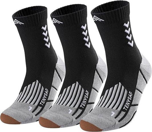 Compression Crew Running Socks: Athletic Socks for Men Women with Cushion,3 Pairs Work Hiking Basketball Sport Socks