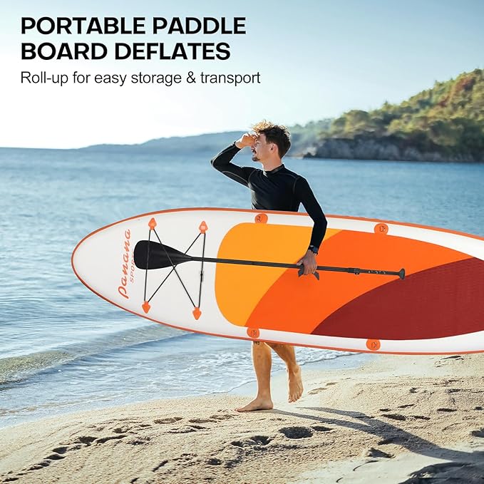 Panana Inflatable Stand Up Paddle Board, 10'x31 x6 SUP with Premium Paddle Board Accessories Kit, Anti-Slip EVA Deck for Adults Youth of All Skill Levels