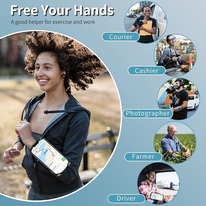 Wristband Phone Holder for Running,【360° Rotatable & Upgrade Anti-Drop】 Forearm Armband for iPhone 16/15/14/Pro/Mini/12/11/SE/XR XS,Fits All 4-6.5 Inch Smartphones (Black)