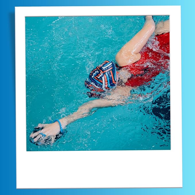 𝗦𝗽𝗼𝗿𝘁𝗶 Power Swim Paddles for Lap Swimming - Adjustable Straps - Lap Swimming Gears - Hand Paddles for Adults & Kids