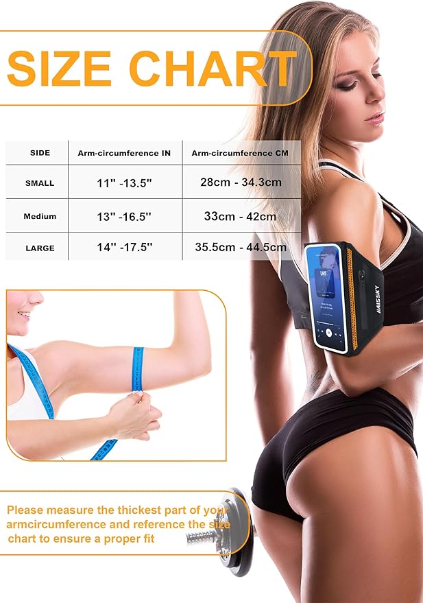 Running Armband with Earphone Bag Cell Phone Armband for iPhone 16 15 Pro 14 Plus 13 11 XR XS, Galaxy S24/S10 Water Resistant Sports Phone Holder Case & Zipper Slot Car Key Holder for 6.9 inch Phone