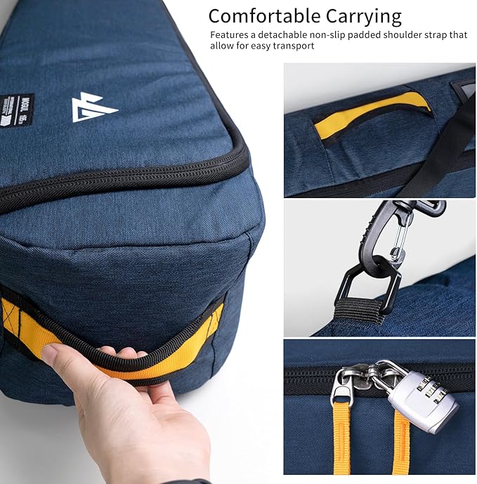 Unigear Ski Bag for Air Travel, 360° Fully Padded Protection, Water-Resistant and Durable up to 192cm for Snow Air Travel Transport