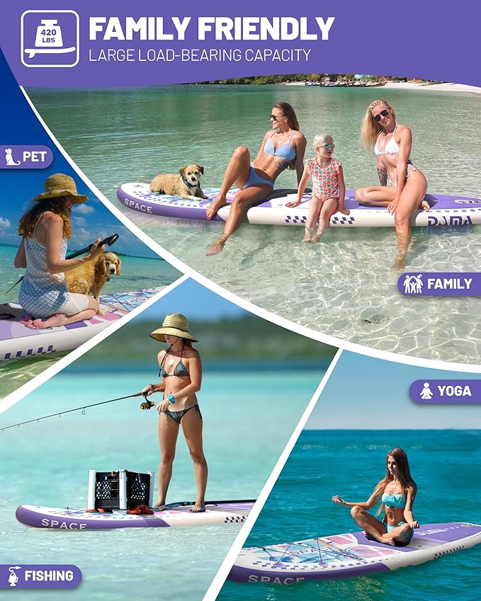 DAMA 11'*34"*6" Inflatable Paddle Board, Paddle Boards for Adults,Sup,Lightweight and Durable, Easy to Inflate, Versatile in Style, Fully Functional, Equipped w/High Grade Accessories.