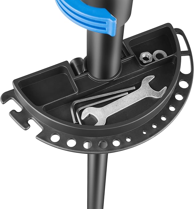 Pro Stand Plus Bike Rack - Heavy-Duty Telescoping Bicycle Stand with Tool Tray, Rotating Clamps, and Adjustable Handlebar Rod by RAD Cycle (Black)