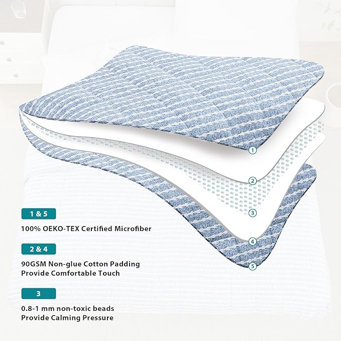 L'AGRATY Weighted Blanket - 48"x72" 20lbs Cooling Breathable Heavy Blanket Microfiber Material with Glass Beads for Adult All-Season Summer Fall Winter Soft Thick Comfort