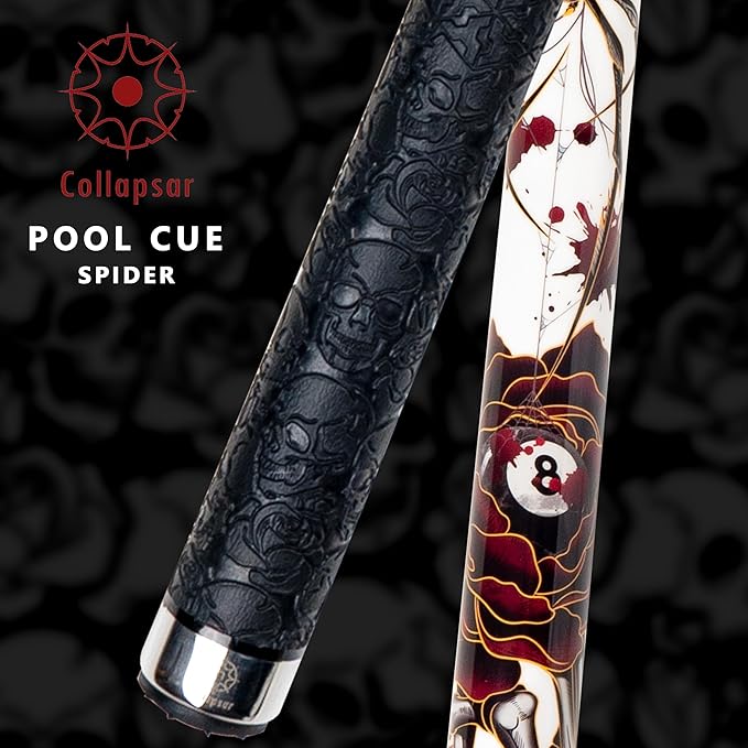 Collapsar CBP Pool Stick with 1X1 Hard Case,13mm Tip with Low Deflection Technology Billiard Cue,58" 2-Pieces 19-21 oz Professional Pool Cue Set