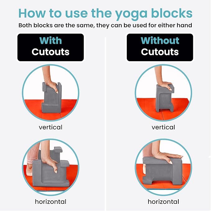 Ergo Yoga Blocks, Relieve Wrist Pain, Improve Comfort and Grip, Contoured Design, Pilates Exercise Balance & Stretching