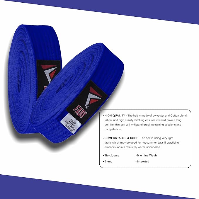 Martial Arts Belt for Karate, Judo, Aikido and Taekwondo - Durable Cotton-Polyester Blend for Adults and Kids