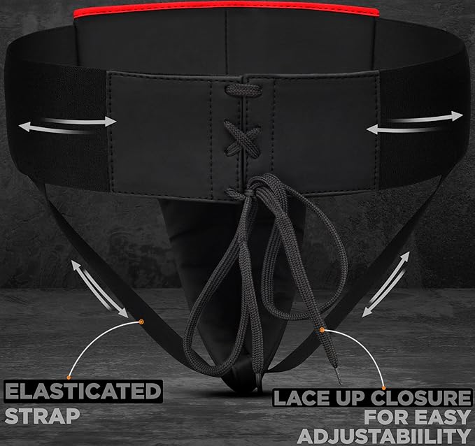 RDX Groin Protector for Boxing, Muay Thai, Kickboxing and MMA Fighting, Maya Hide Leather Abdo Gear for Martial Arts Training, Men Jockstrap Abdominal Protector for Sparring, Taekwondo and Grappling