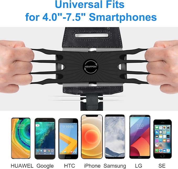 Cell Phone Running Armband - Detachable & 360° Rotatable Universal Cellphone Arm Band for iPhone 17 16 15 14 13 Pro Max Plus Samsung Galaxy Note S24 S23 for Workout Exercising Walking Jogging