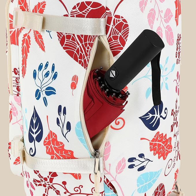 Kalesi Floral Gym Duffle Bag Backpack 4 ways for Women Waterproof with Shoes Compartment for travel Sport Hiking laptop Lightweight, XL
