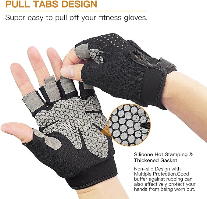 Workout Gloves Weight Lifting Gloves Palm Support Protection for Men Women, Exercise Gloves Sports for Training, Fitness, Gym,