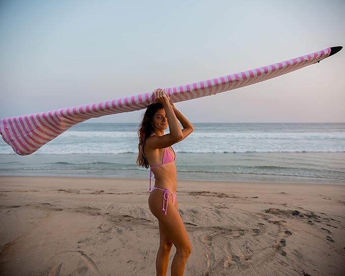 Surf Squared Surfboard Sock Cover and Paddleboard Cover - Lightweight Stretch Protective Surfboard Bag - Surfing Accessories - Shortboard, Longboard, Hybrid, Wakesurf, Standup Paddleboard SUP